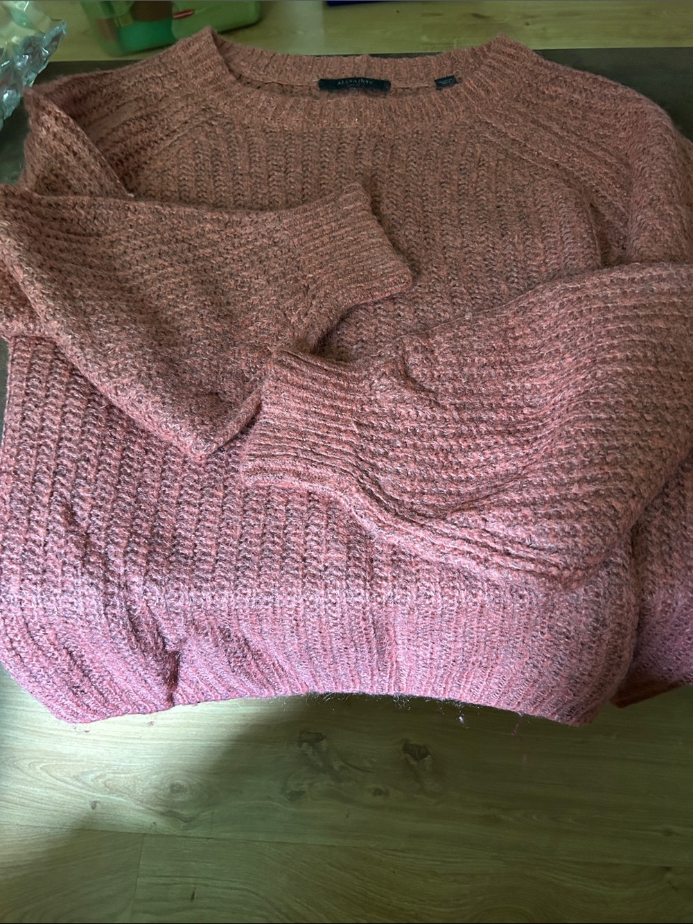 All Saints Heathered Rose Crewneck Sweater